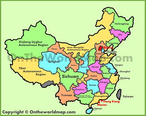 the map of china.